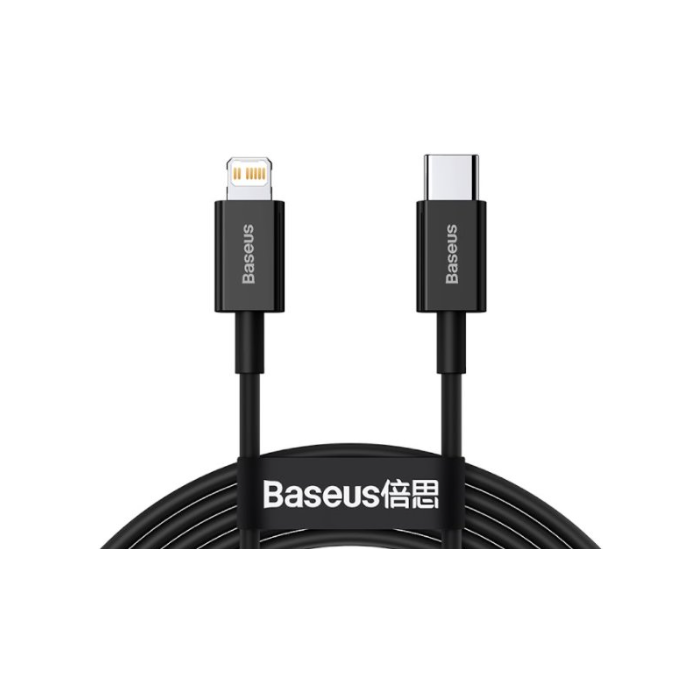 Kábel Baseus Superior CATLYS-C01, USB-C to Lightning, Fast Charge 20W, 2m, čierny