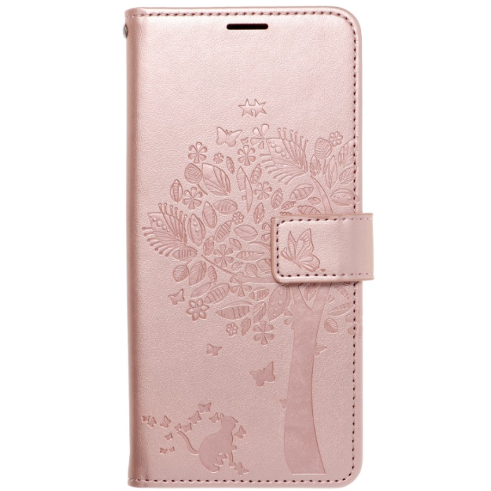 Diárové puzdro na Apple iPhone 13 Forcell MEZZO tree ružovo-zlaté