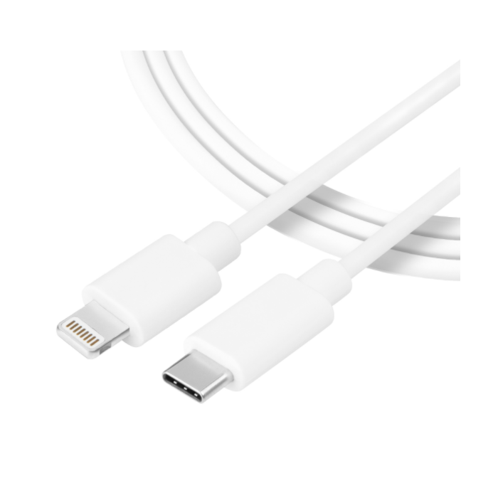 Kábel Tactical Smooth Thread USB-C/Lightning 0.3 m biely