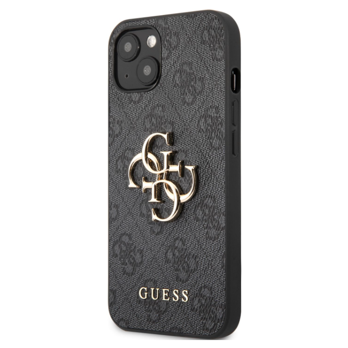 Plastové puzdro Guess na Apple iPhone 13 Pro GUHCP13L4GMGGR 4G Metal Logo sivé
