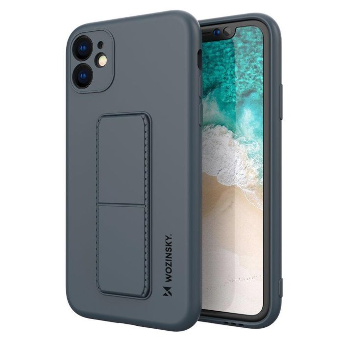 Silikónové puzdro na Xiaomi Redmi Note 9 Kickstand modré
