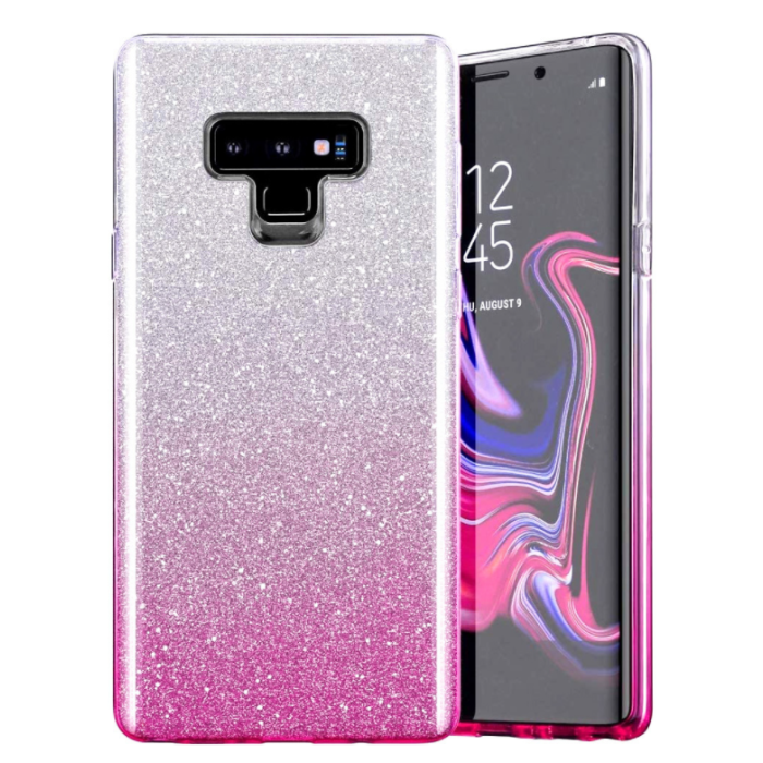 Silikónové puzdro na Apple iPhone 13 Shine Bling ružovo-strieborné