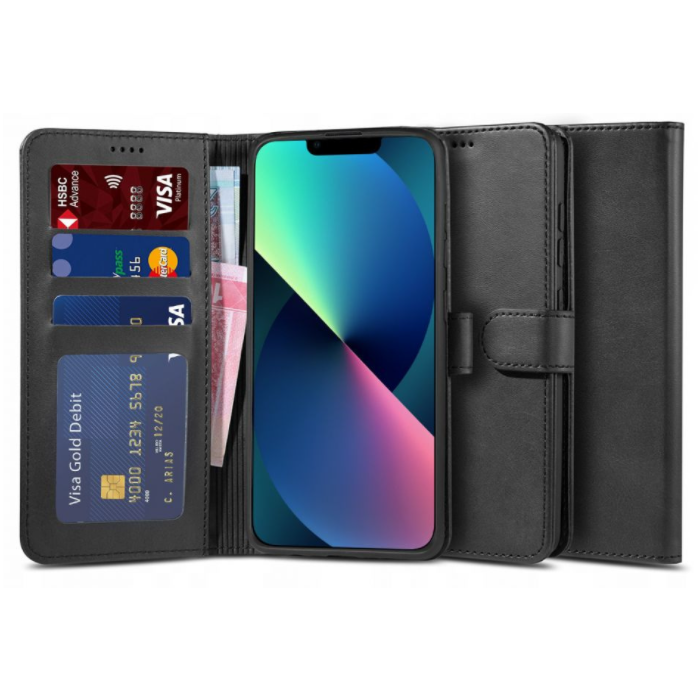 Diárové puzdro na Apple iPhone 13 Pro Tech-protect Wallet 2 čierne
