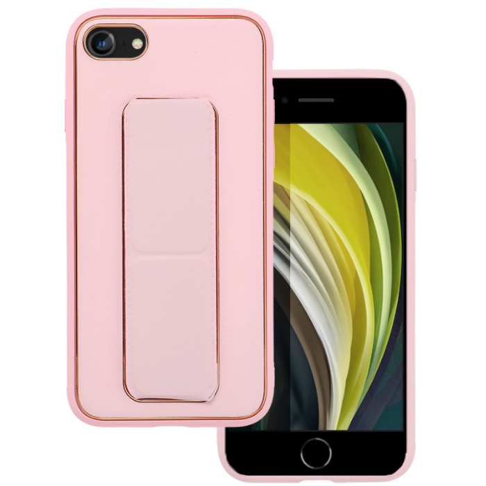 Silikónové puzdro na Apple iPhone 7/8/SE 2020 Forcell Kickstand ružové