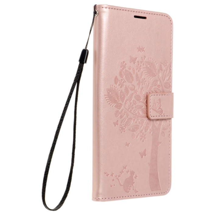 Diárové puzdro na Samsung Galaxy A33 5G Forcell MEZZO tree ružovozlaté