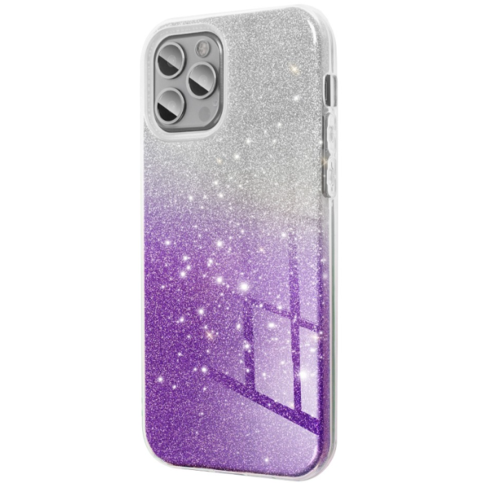 Silikónové puzdro na Samsung Galaxy A13 Forcell Shining strieborno-fialové