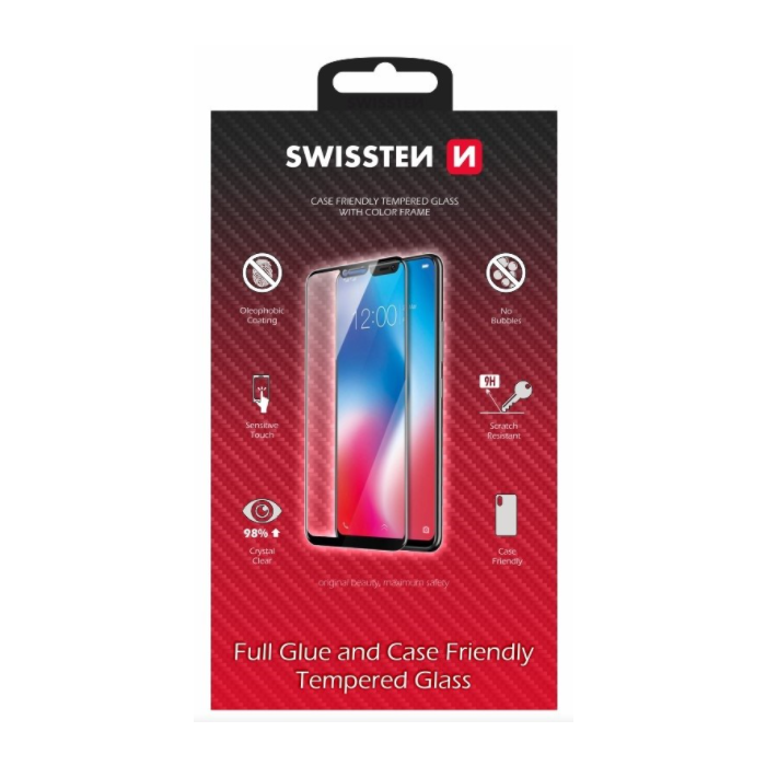 Tvrdené sklo na Huawei Y5 2019/Honor 8sSwissten Frame 9H celotvárové čierne