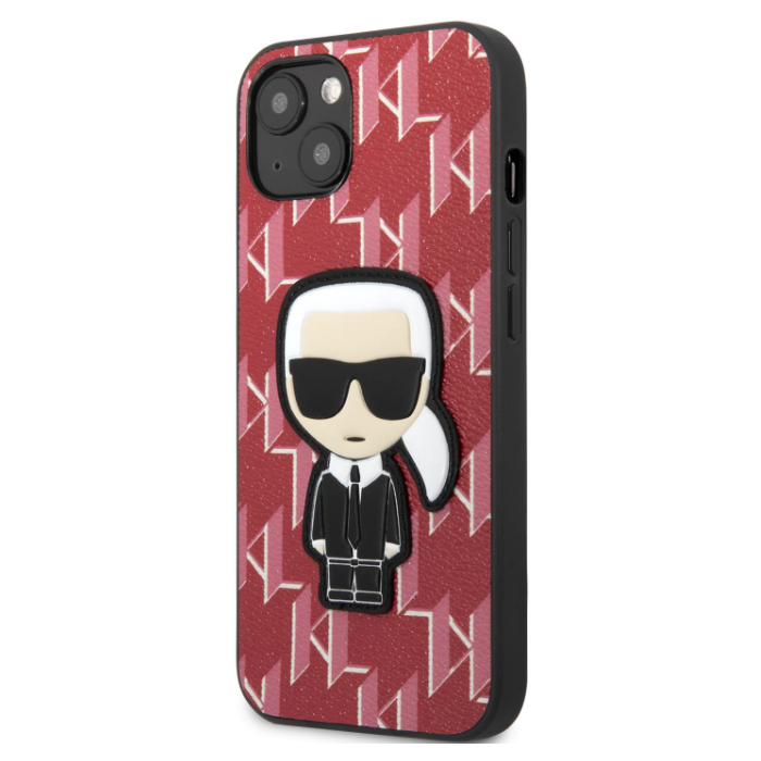 Plastové puzdro Karl Lagerfeld na Apple iPhone 13 Pro Max KLHCP13XPMNIKPI Monogram Ikonik červené