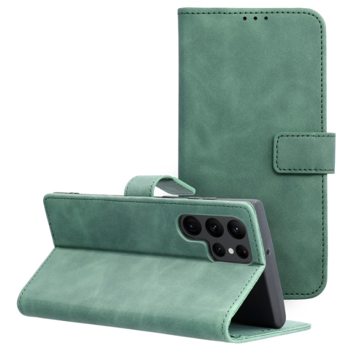 Diárové puzdro na Samsung Galaxy S22 Ultra 5G G908 Forcell Tender zelené