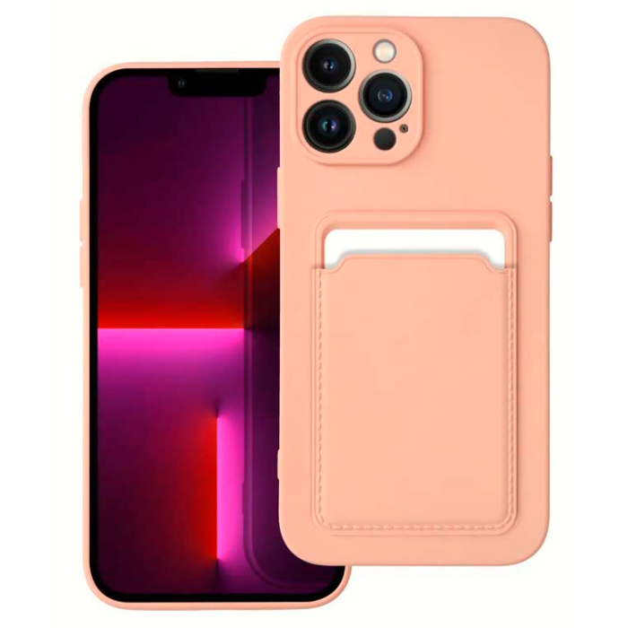 Silikónové puzdro na Apple iPhone 13 Pro Max Forcell Card TPU Silikónové puzdro na Apple iPhone 13 Pro Max Forcell Card ružové