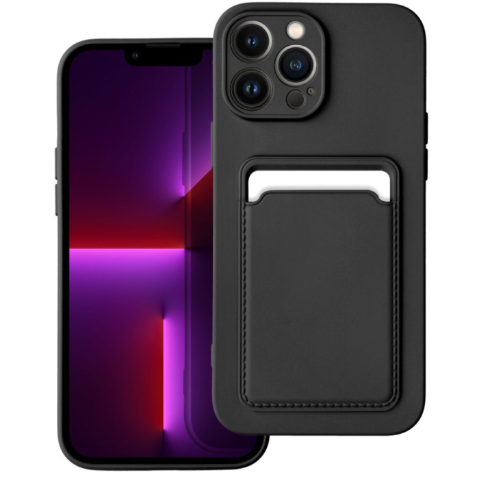 Silikónové puzdro na Apple iPhone 13 Pro Max Forcell Card čierne