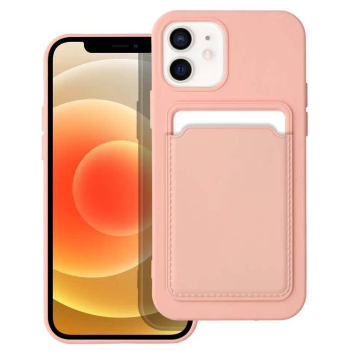 Silikónové puzdro na Apple iPhone 11 Forcell Card ružové