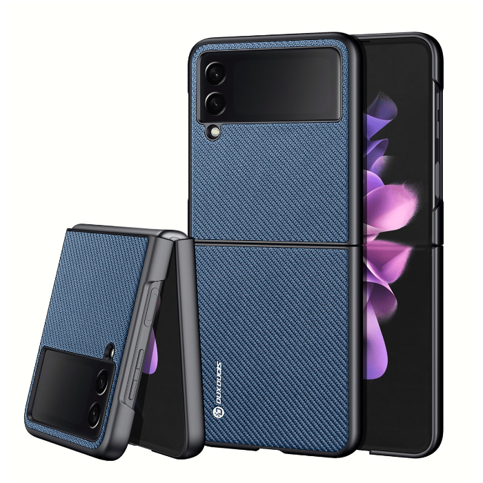 Plastové puzdro na Samsung Z Flip 3 F711 5G Dux Ducis Fino Nylon TPC/TPU modré