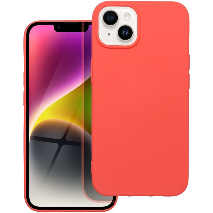 Silikónové puzdro na Apple iPhone 14 Pro Max Forcell Silicone Lite broskyňové