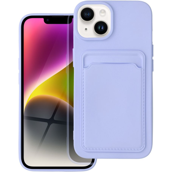 Silikónové puzdro na Apple iPhone 14 Pro Forcell Card fialové