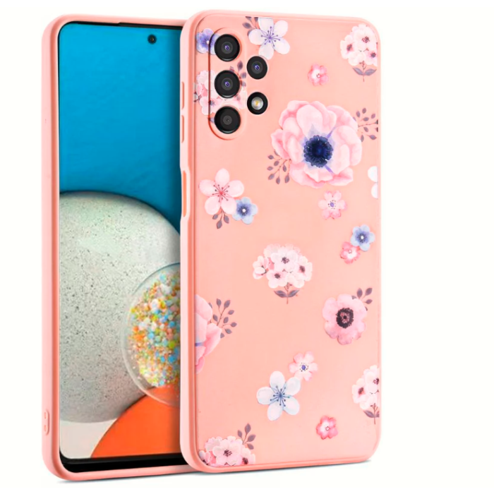 Silikónové puzdro na Samsung Galaxy A53 5G A536 Tech Protect TPU kvety ružové