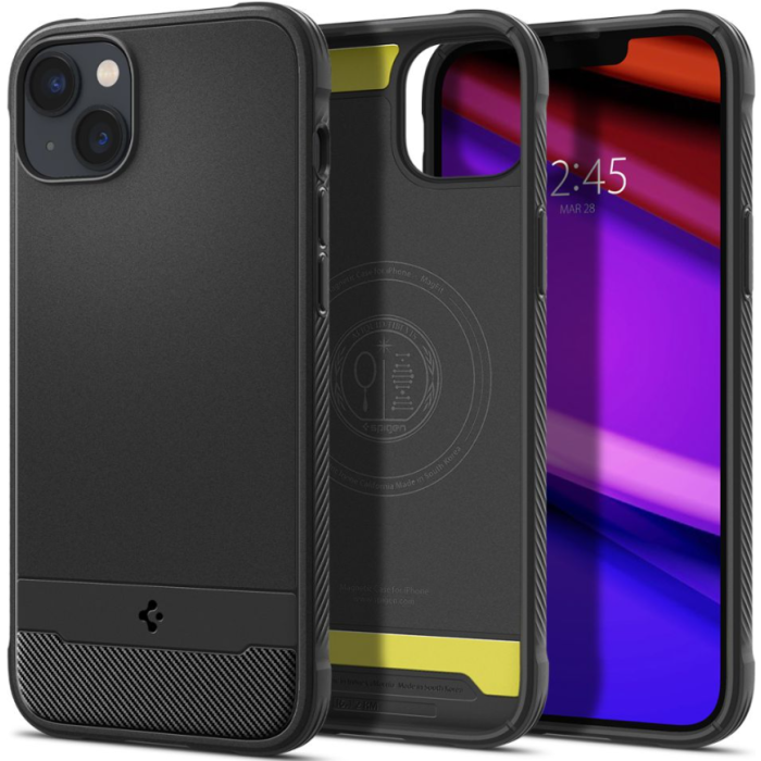 Odolné puzdro na Apple iPhone 14 Pro Spigen Rugged Armor Mag čierne