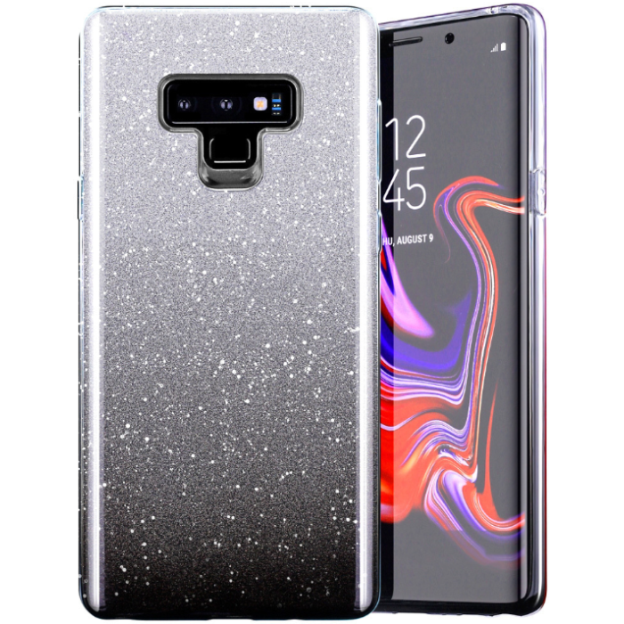 Silikónové puzdro na Apple iPhone 14 Shine Bling TPU strieborno-čierne