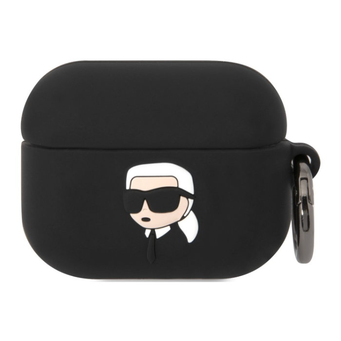 Silikónové puzdro Karl Lagerfeld na Apple AirPods Pro KLAPRUNIKK Karl 3D Logo NFT čierne