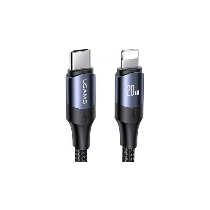 Kábel USAMS U71, USB-C na Lightning 20W PD, 3m, čierny