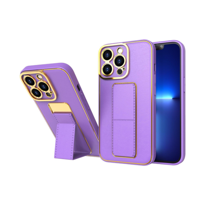 Plastové puzdro na Apple iPhone 13 Kickstand fialové