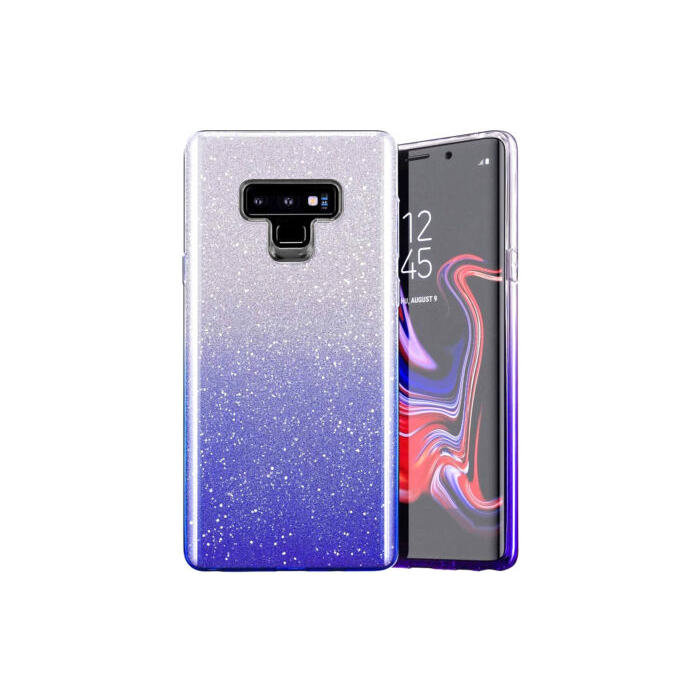 Silikónové puzdro na Apple iPhone 13 Pro Max Shine Bling modro-strieborné