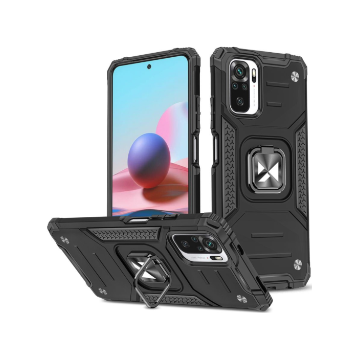 Odolné puzdro na Xiaomi Redmi Note 10/10S/Poco M5s Ring Armor Rugged čierne