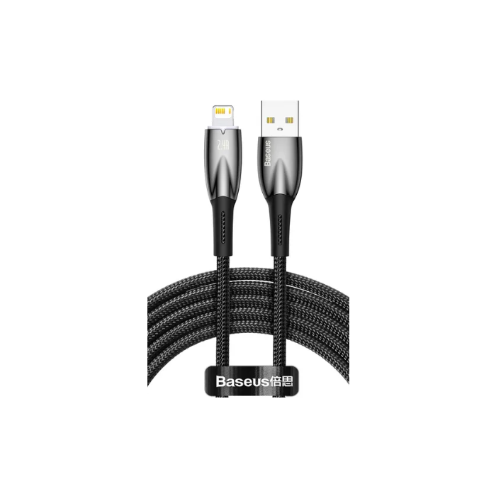 Kábel Baseus Glimmer Series CADH000301, USB-A na Apple Lightning 8-pin 2,4A, 2m, čierny