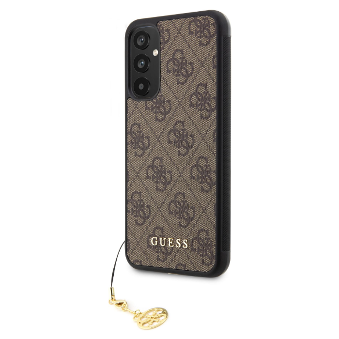 Plastové puzdro Guess na Samsung Galaxy A34 5G A346 GUHCSA34GF4GBR 4G Charms hnedé
