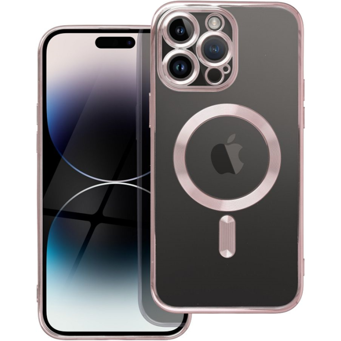 Silikónové puzdro na Apple iPhone 13 Pro Max Electro Mag ružovo-zlaté