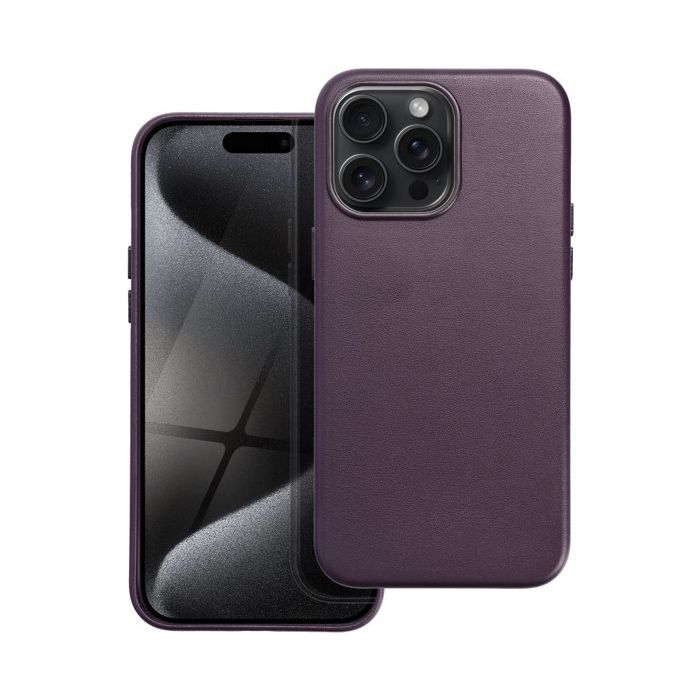 Obal Leather Mag Cover Apple iPhone 15 Plus dark violet
