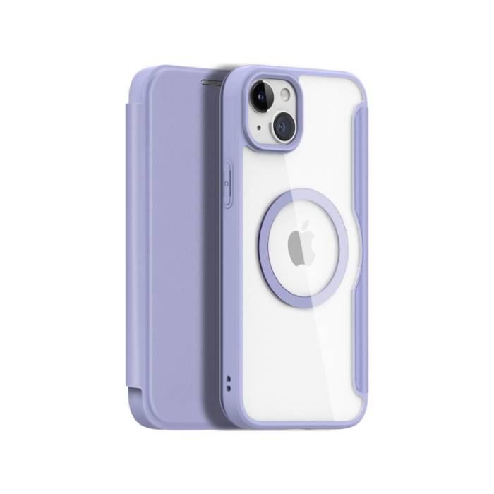 Diárové puzdro na Apple iPhone 15 Dux Ducis Skin X Pro MagSafe fialové