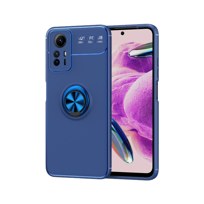 Plastové puzdro na Xiaomi Redmi Note 12S Metal Ring modré