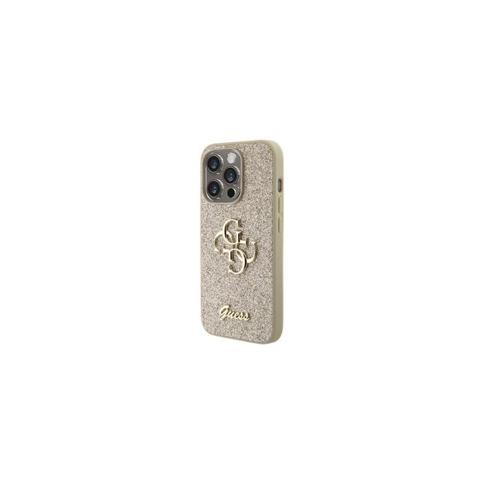 Obal Guess PU Fixed Glitter 4G Metal Logo Apple iPhone 15 Pro Max GUHCP15XHG4SGD Gold