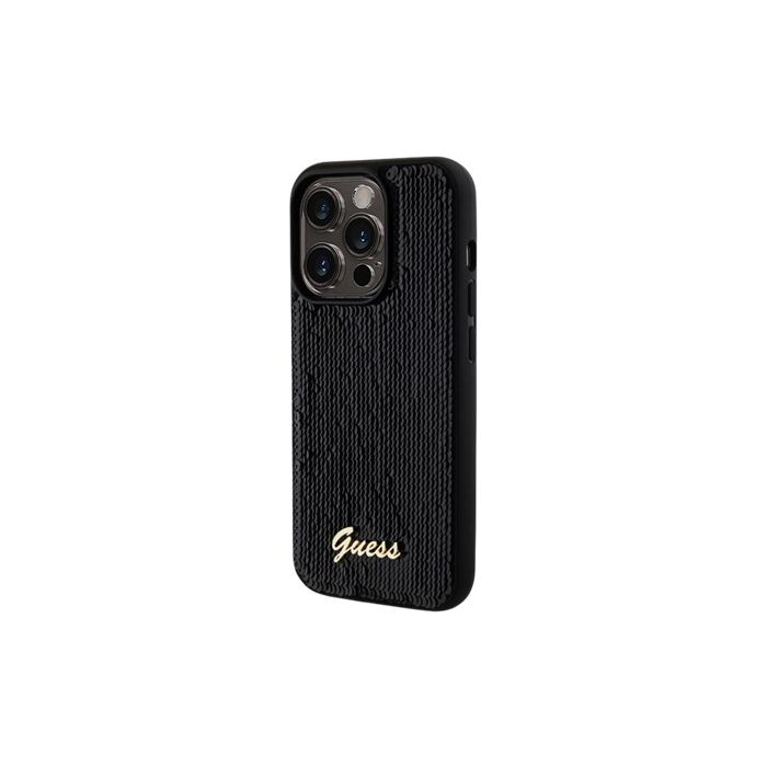 Obal Guess Sequin Script Logo Apple iPhone 14 Pro Max GUHCP14XPSFDGSK Black