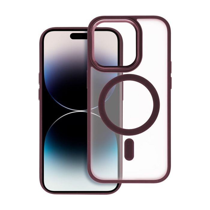 Obal Matte Mag Cover MagSafe Apple iPhone 15 Pro plum red