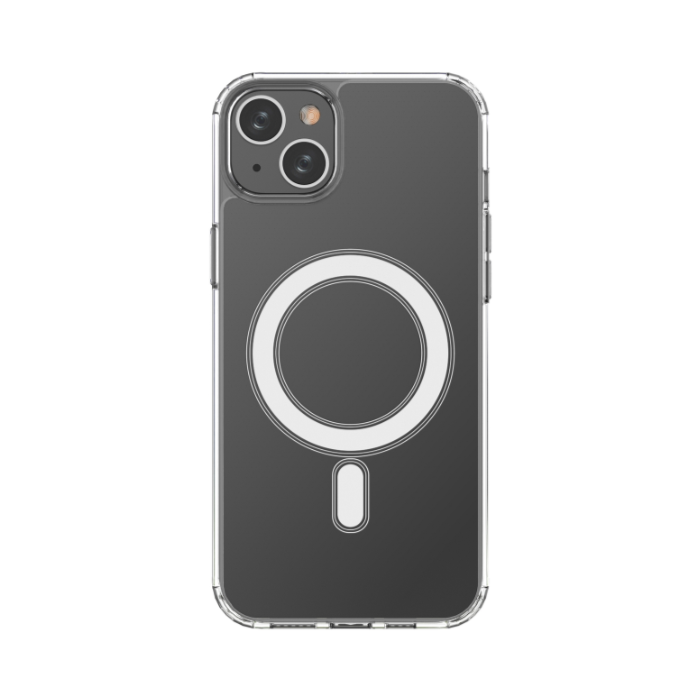 Silikónové puzdro na Apple iPhone 15 Plus Clear Magnetic MagSafe transparentné