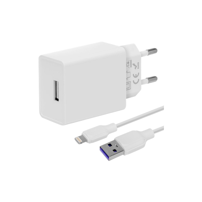 OBAL:ME sieťová nabíjačka USB-A 10W + kábel USB-A/Lightning 1m biela