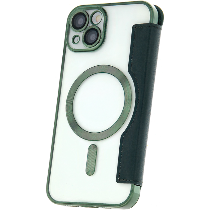 Diárové puzdro na Apple iPhone 15 Pro Max Smart Chrome Mag zelené