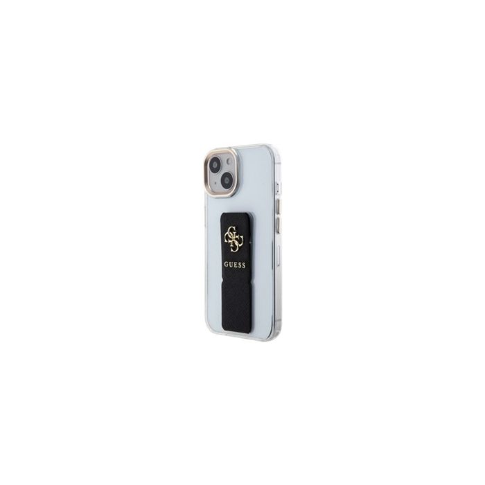 Obal Guess PU Grip Stand 4G Metal Logo Apple iPhone 15 GUHCP15SHGSSA4K Black