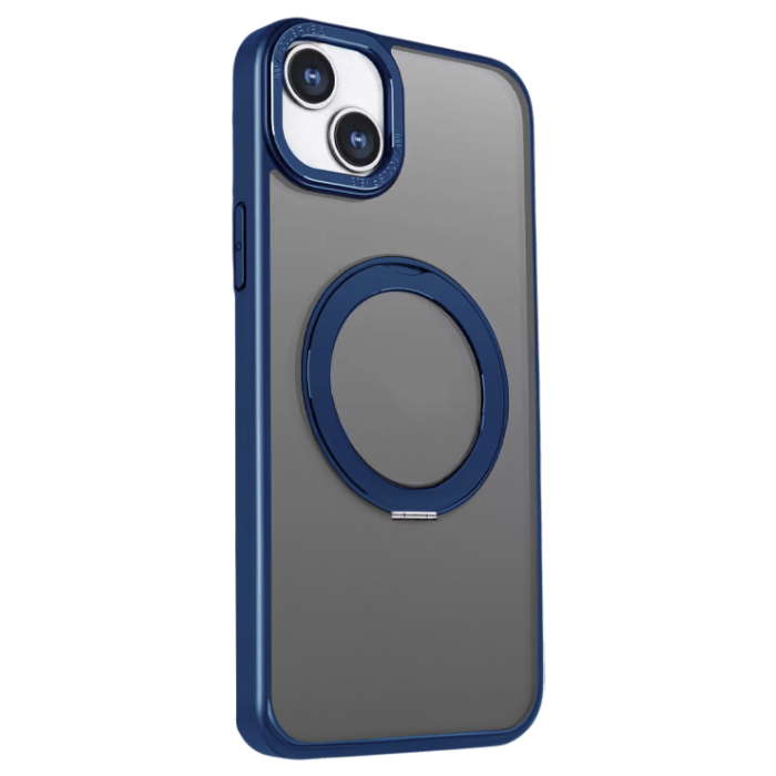 Plastové puzdro na Apple iPhone 14 Pro Mag Ring Rotating modré