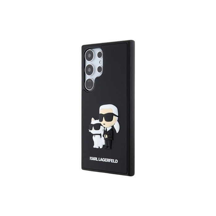 Plastové puzdro Karl Lagerfeld na Samsung Galaxy S24 Ultra 5G S928 KLHCS24L3DRKCNK 3D Rubber Karl and Choupette čierne