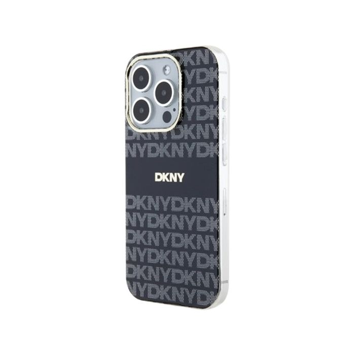 DKNY PC/TPU Repeat Pattern Tonal Stripe Magsafe Apple iPhone 15 Pro DKHMP15LHRHSEK Black