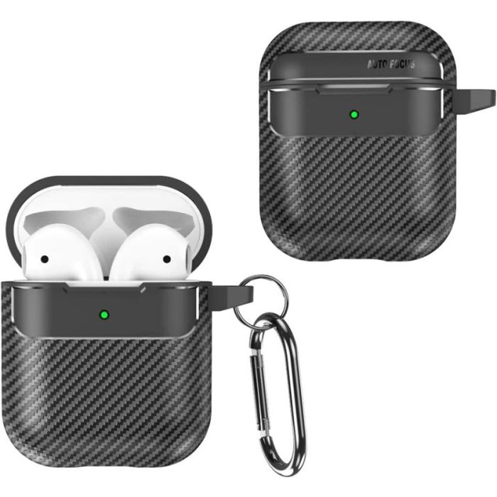 Carbon Airpods/Airpods 2 čierne