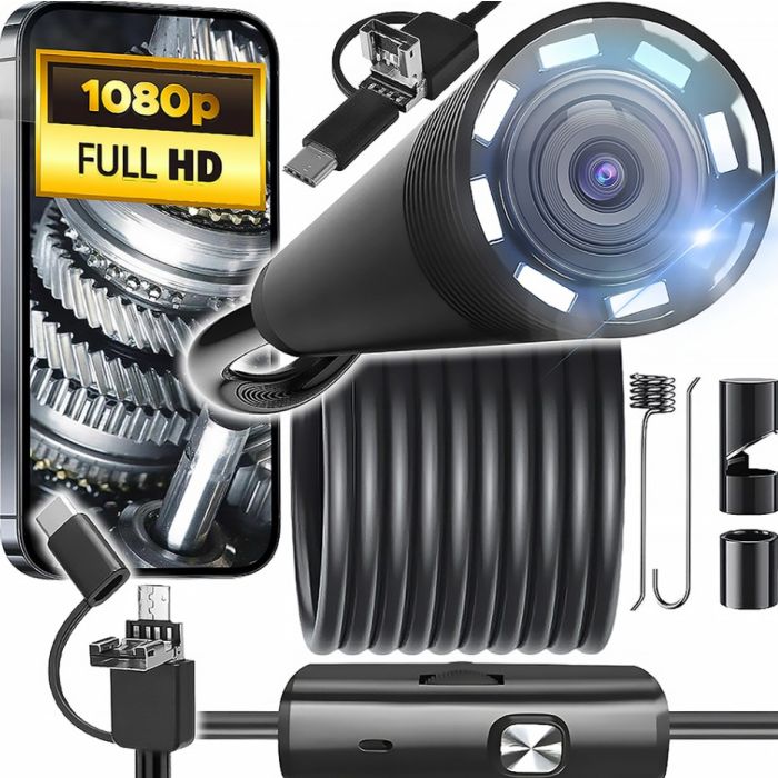 Endoskopická kamera, 2m LENS 8/7/5.5mm USB/C/MICRO LTC