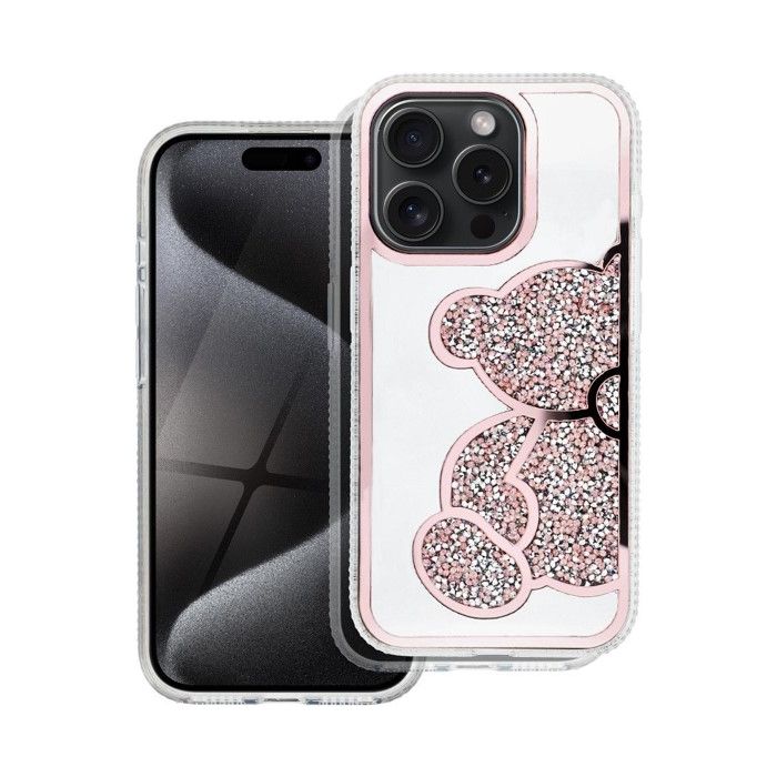 Obal TEDDY BEAR Case Apple iPhone 16 pink