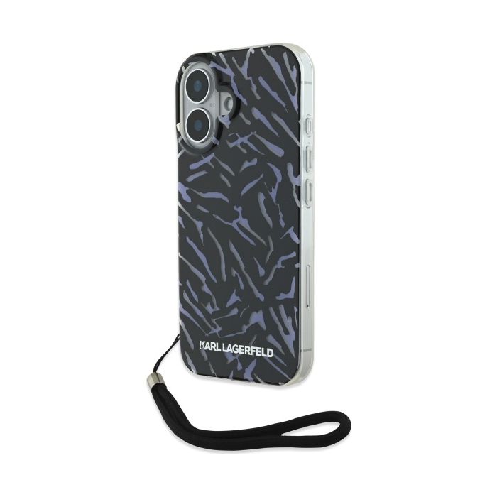 Karl Lagerfeld case for iPhone 16 Plus 6,7 KLHCP16MHZBPKCCU Purple Hard Zebra With Cord