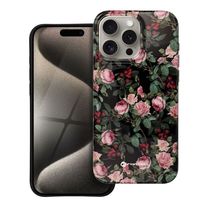 FORCELL F-PROTECT Mirage, Military Drop-Tested case compatible with MagSafe for IPHONE 15 PRO MAX rose drama