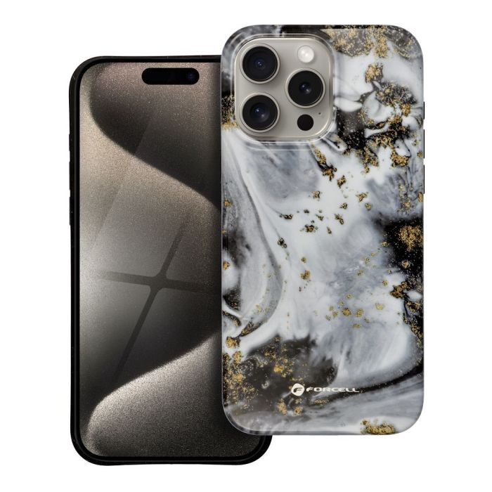 FORCELL F-PROTECT Mirage, Military Drop-Tested case compatible with MagSafe for IPHONE 15 PRO MAX silver fog