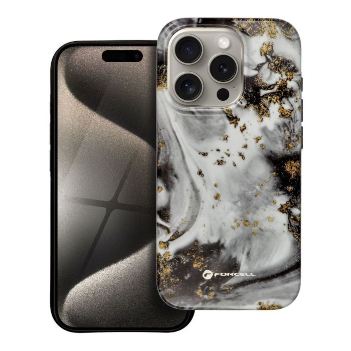 FORCELL F-PROTECT Mirage, Military Drop-Tested case compatible with MagSafe for IPHONE 15 PRO silver fog